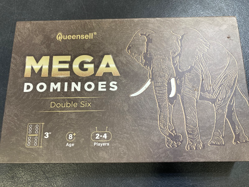Photo 1 of Mega Large 3" Dominoes Set for Adults and Kids – Dominoes Double 6 Classic Board Games – Double Six Domino Set with 28 Tiles and Gift Case, Juegos de Mesa (MEGA)