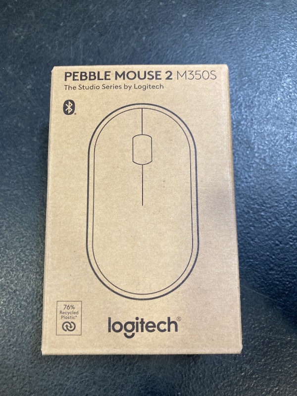 Photo 1 of Logitech Pebble Mouse 2 M350s Slim Bluetooth Wireless Mouse, Portable, Lightweight, Customizable Button, Quiet Clicks, Easy-Switch for Windows, macOS, iPadOS, Android, Chrome OS - Black
