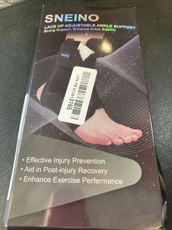 Photo 1 of SNEINO Ankle Brace for Women & Men - Ankle Support Brace for Sprained Ankle, Ankle Stabilizer for Achilles, Tendon, Sprain, Injury Recovery, Lace up Ankle wrap for Running, Basketball, Volleyball (Medium)