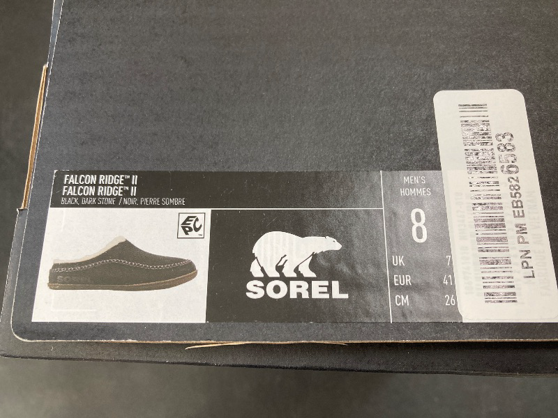 Photo 1 of SOREL Men's Falcon Ridge ll Slipper - Black, Dark Stone - Size  8