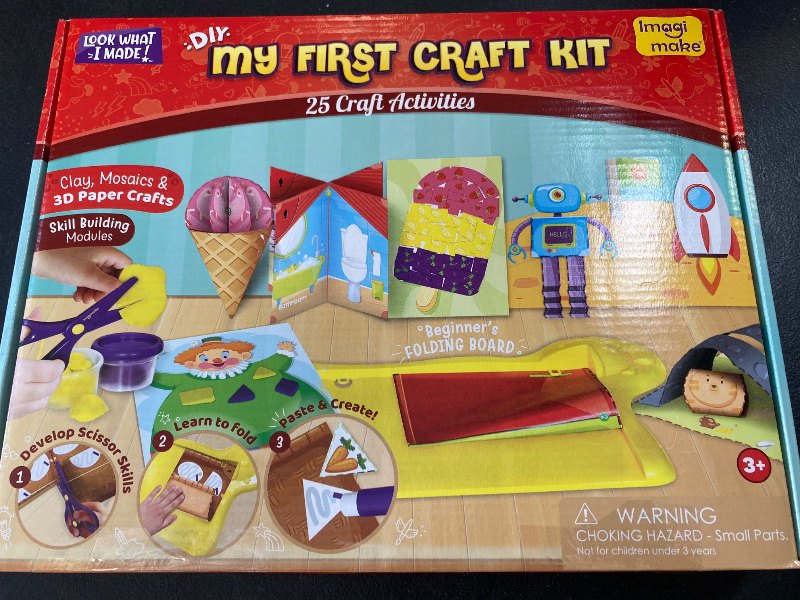 Photo 1 of Imagimake My First Craft Kit | 25 Craft Activities in Scissor Skills Activity Book | Toddler Arts and Crafts for Kids Ages 3,4,5,6 | Toddler Girls Toys | Perfect Gifts for 3 Year Old Girl and Boy