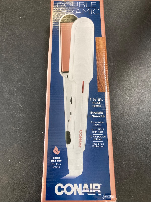 Photo 1 of Conair Double Ceramic Flat Iron, 1 1/2-inch , White