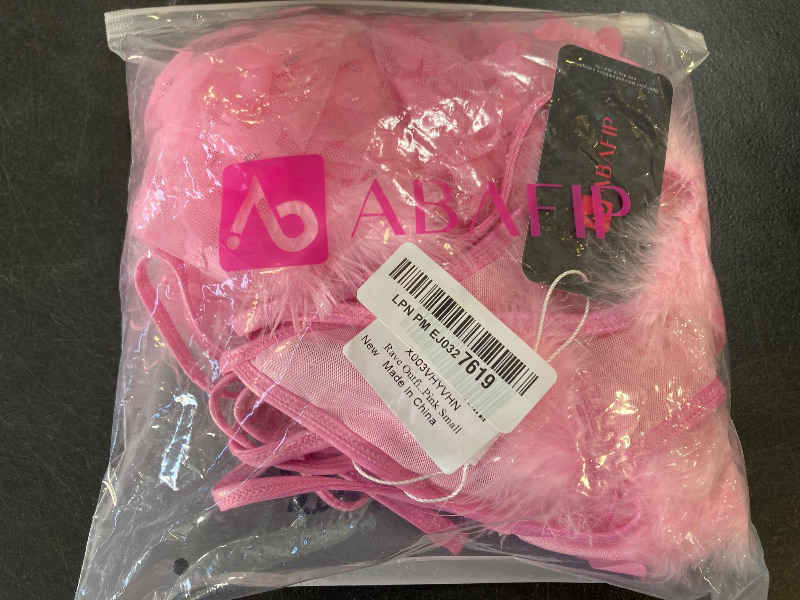 Photo 1 of Rave Outfits for Women Festival Butterfly Halter Bra Top Panty Furry Trim Mesh Sheer Skirt 3 Piece Musical Dancewear Costume Clothes Set Bright Pink - Size Small