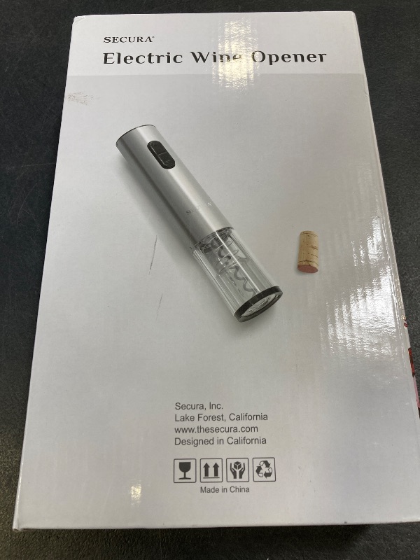 Photo 1 of Secura Electric Wine Opener, Automatic Electric Wine Bottle Corkscrew Opener with Foil Cutter, Rechargeable (Stainless Steel)