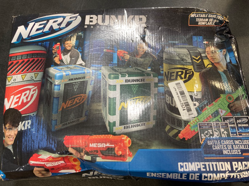 Photo 1 of BUNKR Battle Zones NERF Nerf Competition Pack 4 Inflatable Bunkers for Combat, NERF War, Laser Tag, Blaster Battles