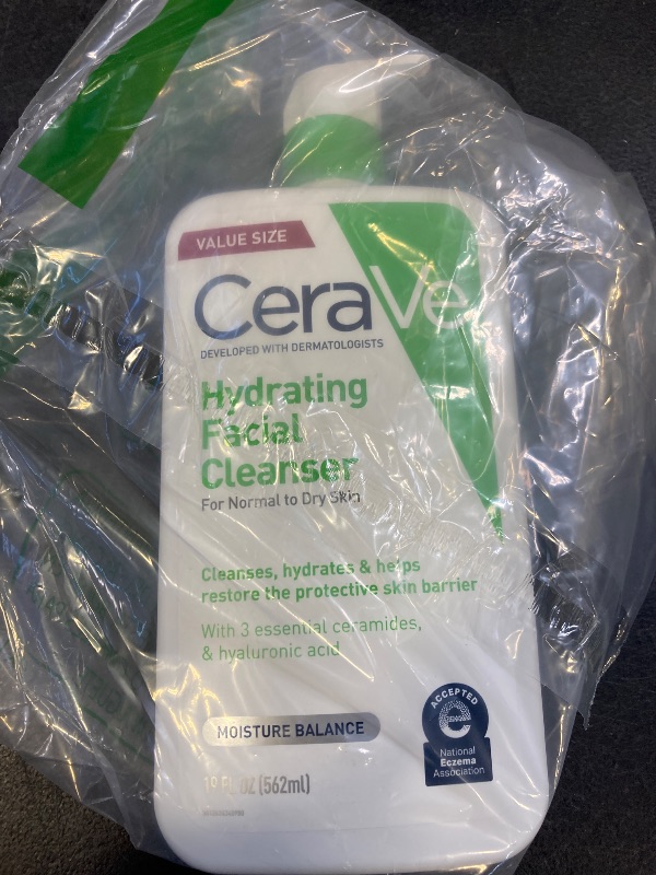 Photo 1 of CeraVe Hydrating Facial Cleanser, Moisturizing Face Wash For Dry Skin, Hyaluronic Acid + Ceramides + Glycerin, Hydrating Cleanser For Normal To Dry Skin, National Eczema Association Certified