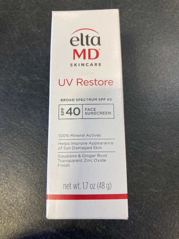 Photo 1 of EltaMD UV Restore Face Sunscreen, SPF 40, Mineral Sunscreen for Sun Damaged Skin Repair, Anti-Aging Zinc Oxide Moisturizer Formula for Face, 1.7 oz