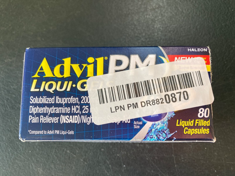 Photo 1 of Advil PM Liqui-Gels Minis, 80 Liquid Filled Capsules