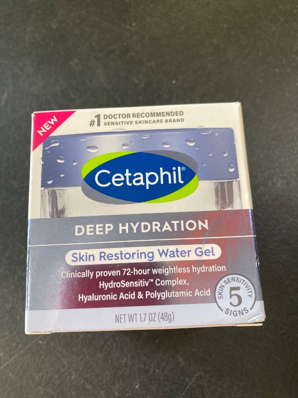 Photo 1 of Cetaphil Deep Hydration Skin Restoring Water Gel with Hyaluronic and Polyglutamic Acid, Face Moisturizer, 72 Hour Hydration, For Dry, Dehydrated Sensitive Skin, Fragrance Free, 1.7 oz, Fragrance Free