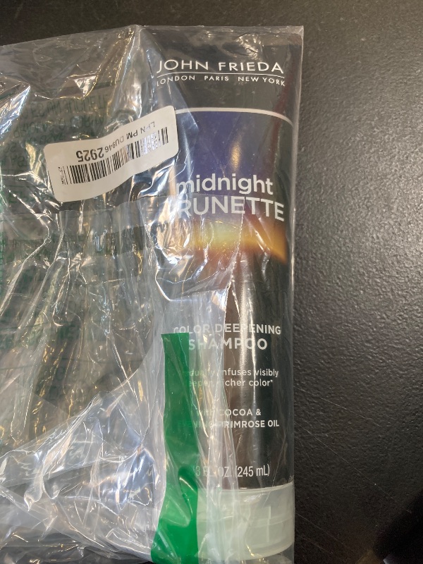 Photo 1 of John Frieda Midnight Brunette Shampoo, Color Deepening Shampoo to Enhance and Refresh Brunette Tones, Cocoa and Primrose Oil-Infused Shampoo to Revive Brunette Color, 8.3 Oz