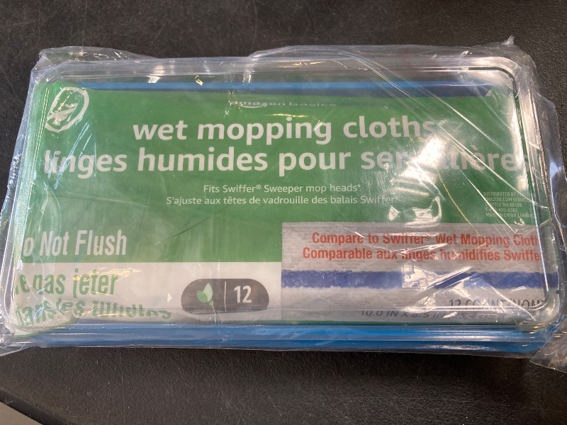 Photo 1 of Amazon Basics Wet Mopping Cloth Refills, 24 Count (Fits Swiffer Sweeper Mop Heads)