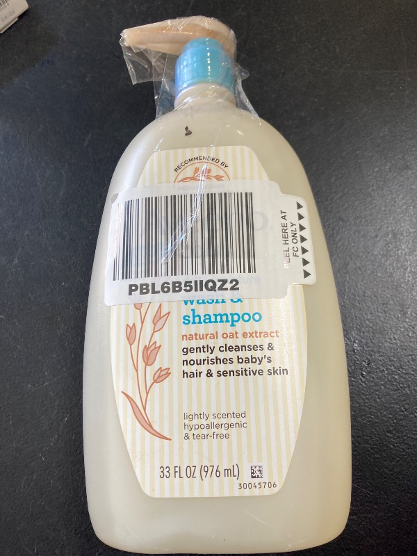 Photo 1 of Aveeno Baby Daily Moisture Gentle Bath Wash & Shampoo with Natural Oat Extract, Hypoallergenic, Tear-Free & Paraben-Free Formula For Sensitive Hair & Skin, Lightly Scented, 33 fl. oz