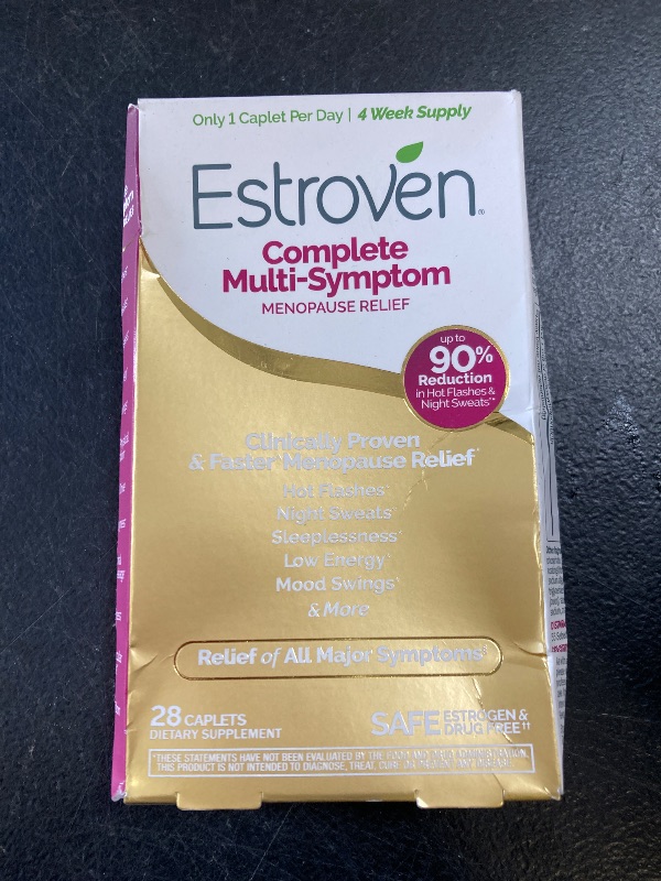 Photo 1 of Estroven Complete Multi-Symptom Menopause Supplement for Women, 28 Ct., Clinically Proven Ingredient Provide Menopause Relief & Night Sweats & Hot Flash Relief, Drug-Free & Non-GMO