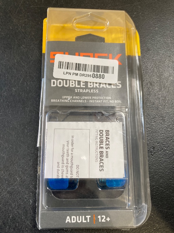 Photo 1 of Double Braces Strapless Mouth Guard, Blue, Adult