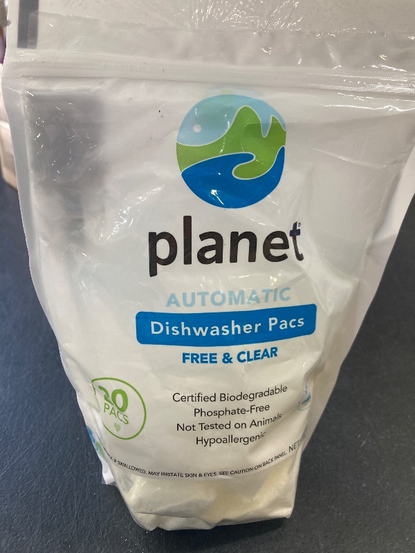Photo 1 of Planet Dishwasher Pacs, Free & Clear, Automatic - 20 pacs, 12.7 oz