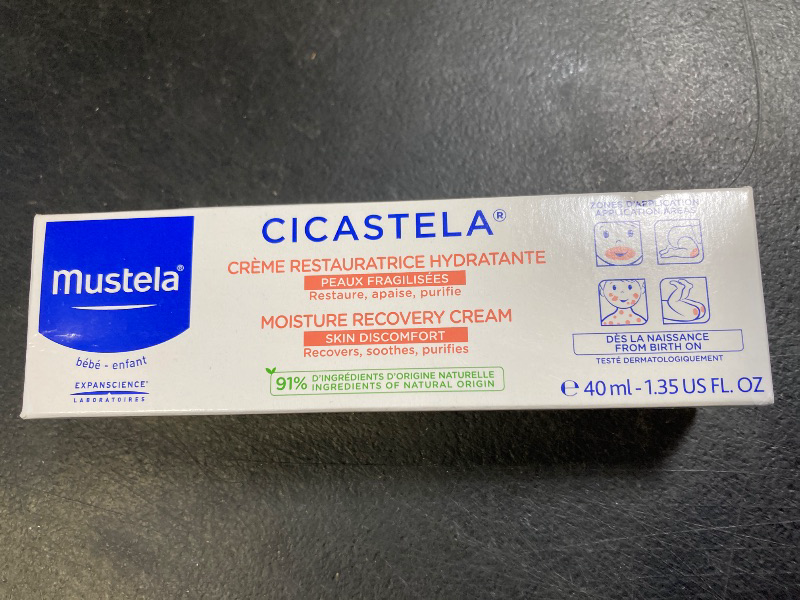 Photo 1 of Mustela Cicastela Moisture Recovery Cream - Multipurpose Baby Ointment for Skin Discomfort - with Natural Avocado & Hyaluronic Acid - Fragrance-Free - 1.35 fl. Oz