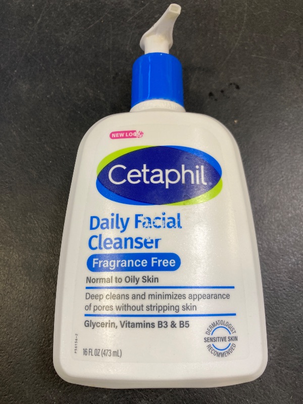 Photo 1 of Cetaphil Face Wash, Daily Facial Cleanser for Sensitive, Combination to Oily Skin, 16 Oz, Fragrance Free, Gentle Foaming, Soap Free, Hypoallergenic