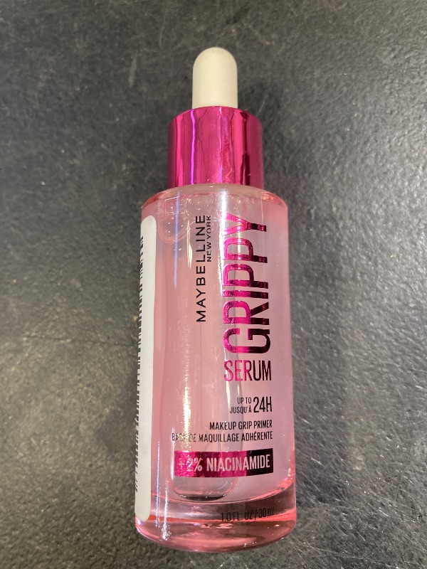 Photo 1 of Maybelline Grippy Serum Primer, Hydrating Makeup Primer with 2% Niacinamide For Up To 24HR Make Up Wear, Clear, 1 Count