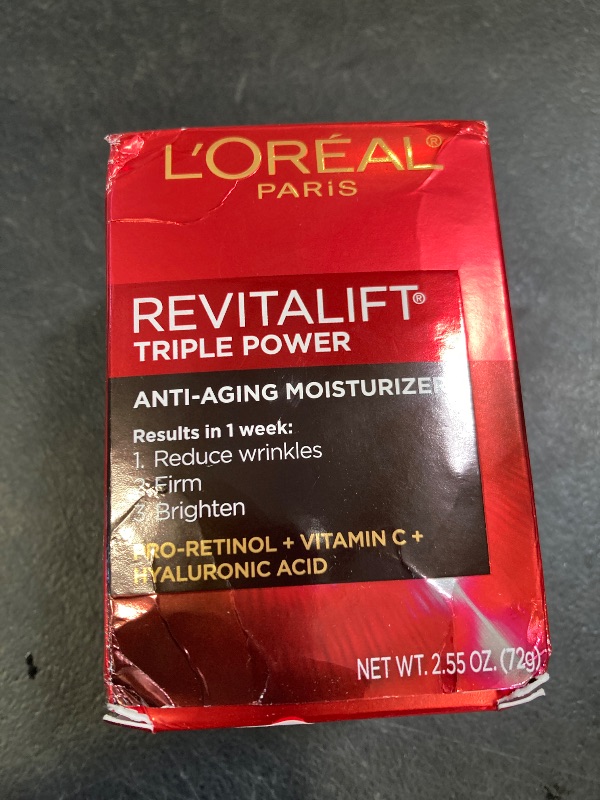 Photo 1 of L'Oreal Paris Revitalift Triple Power Anti-Aging Face Moisturizer, Pro Retinol, Hyaluronic Acid & Vitamin C, Reduce Wrinkles 2.55 Oz