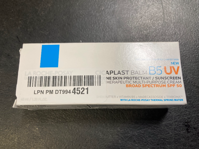 Photo 1 of La Roche Posay Cicaplast Balm B5 UV SPF 50, Vitamin B5 + Shea Butter + Tribioma + Madecassoside + Zinc Oxide Sunscreen, Post Treatment Skin Protectant With SPF, Multi-Purpose Cream For Dry Skin