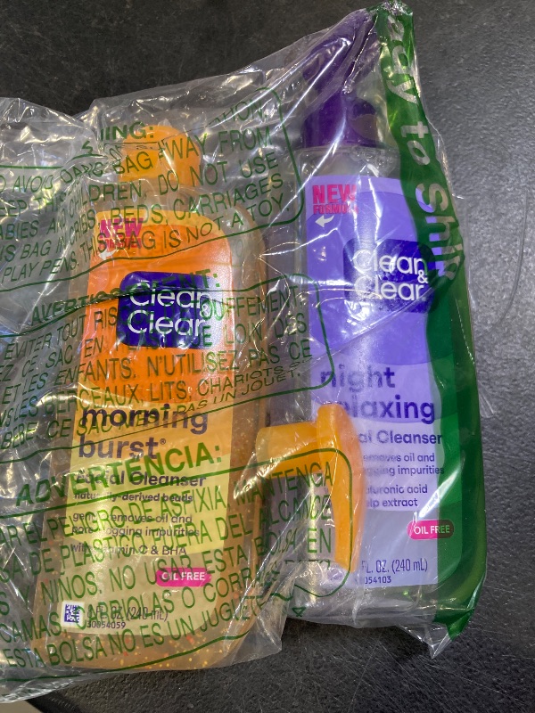 Photo 1 of Clean & Clear 2-Pack Oil-Free Facial Cleansers with Citrus Scent, Morning Burst and Night Relaxing, 16 oz