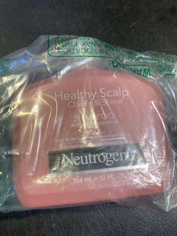 Photo 1 of Neutrogena Exfoliating Healthy Scalp Clarify & Shine Shampoo for Oily Hair and Scalp, Anti-Residue Shampoo with Pink Grapefruit, pH-Balanced, Paraben & Phthalate-Free, Color-Safe, 12oz