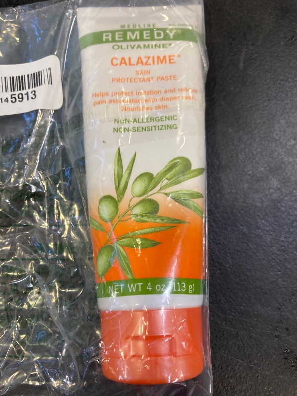 Photo 1 of Medline Remedy Olivamine Calazime Skin Protectant Paste Cream, Used with Dry Chapped from Diaper Rash, Incontinence, Dermatitis, Psoriasis, Burns, Bites, White, 4 Oz