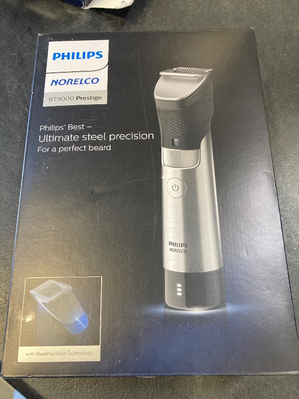 Photo 1 of Philips Norelco Series 9000, Ultimate Precision Beard and Hair Trimmer with Beard Sense Technology for an Even Trim, BT9810/40