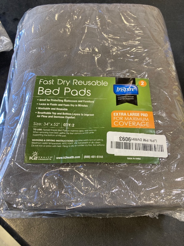 Photo 1 of Inspire Underpads | Stain Hiding Gray Reusable Incontinence Bed Pads | Waterproof Mattress Pad | for Adults Babies and Dogs (34 X 52)