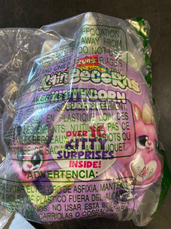Photo 1 of Rainbocorns Kittycorn Surprise Series 2 (Black Cat) by ZURU, Collectible Plush Stuffed Animal, Surprise Egg, Sticker Pack, Slime, Ages 3+ for Girls, Children