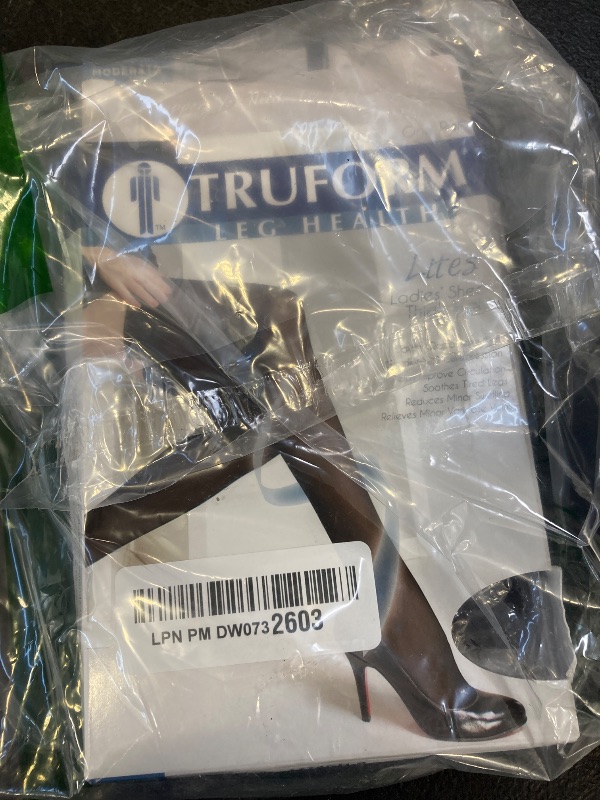 Photo 1 of Truform Sheer Compression Stockings, 15-20 mmHg, Women's Thigh High Length, 20 Denier, Charcoal, Small