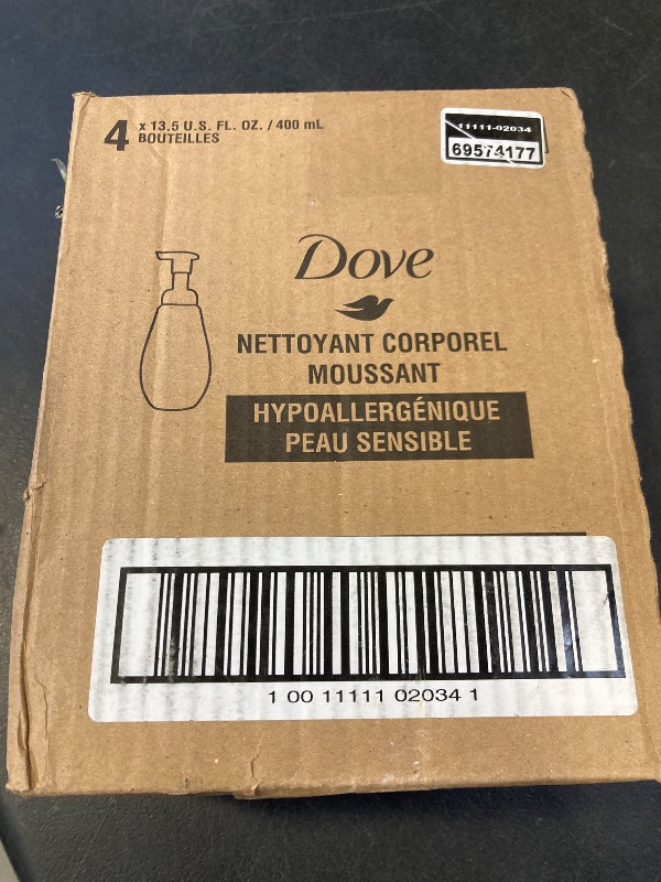 Photo 1 of Dove Instant Foaming Body Wash 4 Count for Softer and Smoother Skin Sensitive Skin Effectively Washes Away Bacteria While Nourishing Your Skin 13.5 oz