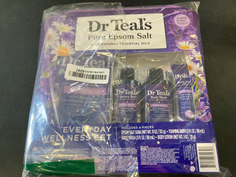 Photo 1 of Dr Teal's Sleep Bath Gift Set, Melatonin & Essential Oil Blend, 4 Piece