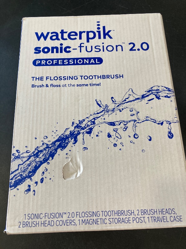 Photo 1 of Waterpik Sonic-Fusion 2.0 Professional Flossing Electric Toothbrush with Water Flosser Combo In One, White SF-04, Packaging May Vary