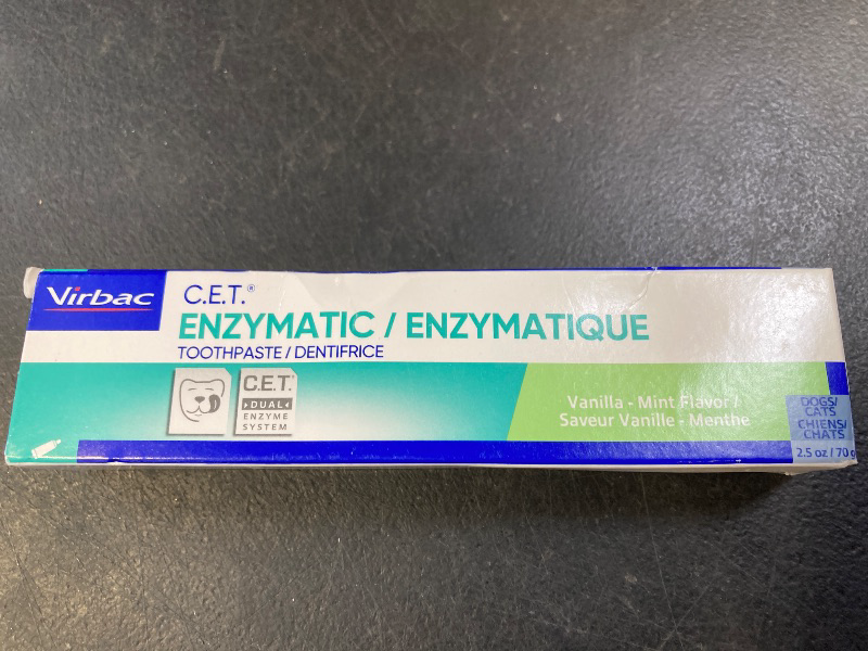 Photo 1 of Virbac C.E.T. Enzymatic Toothpaste Eliminates Bad Breath by Removing Plaque and Tartar Buildup Best Pet Dental Care Toothpaste Vanilla Mint Flavor 2.5 Oz Tube