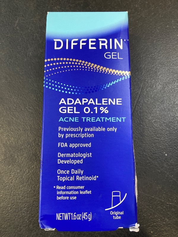 Photo 1 of Differin Acne Treatment Gel, 180 Day Supply, Retinoid Treatment for Face with 0.1% Adapalene, Gentle Skin Care for Acne Prone Sensitive Skin, 45g Tube, Pack of 2 (Packaging May Vary)