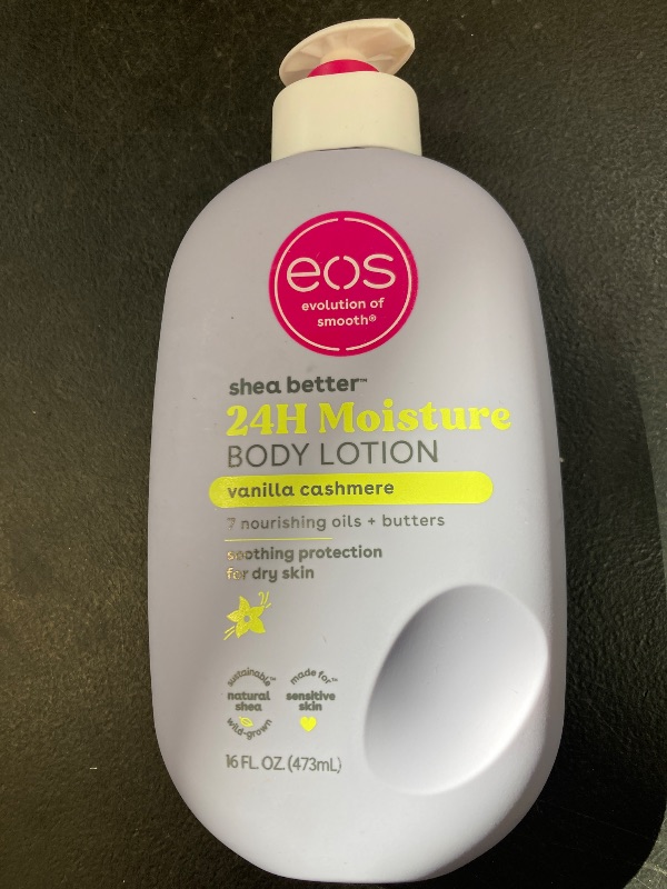 Photo 1 of eos Shea Better Body Lotion- Vanilla Cashmere, 24-Hour Moisture Skin Care, Lightweight & Non-Greasy, Made with Natural Shea, Vegan, 16 fl oz