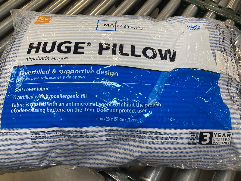 Photo 1 of Mainstays HUGE Pillow 20" x 28" in Blue and White Stripe