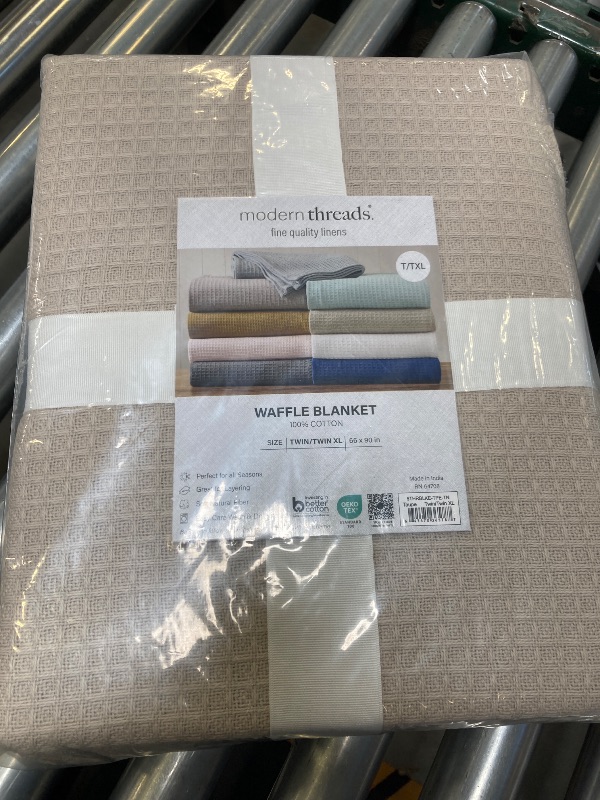 Photo 1 of Modern Threads 100% Cotton Waffle Thermal Blanket, Taupe, Twin/Twin XL