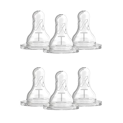 Photo 1 of Dr. Brown’s Level T Narrow Baby Bottle Nipple, Slower Flow Rate for Infants, 100% Silicone Bottle Nipple, BPA Free, 0m+ – 6-Pack