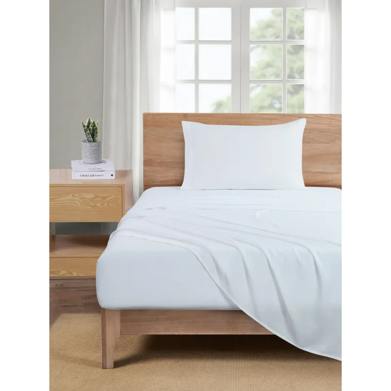 Photo 1 of Mainstays Basic Value Microfiber Bed Sheet Set, Arctic White, Twin, 3 Piece