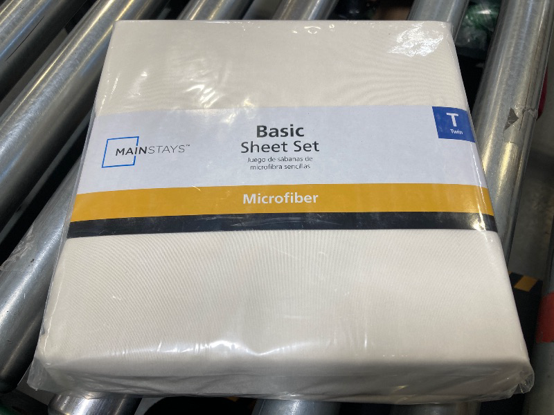 Photo 1 of Mainstays Basic Value Microfiber Bed Sheet Set, Arctic White, Twin, 3 Piece