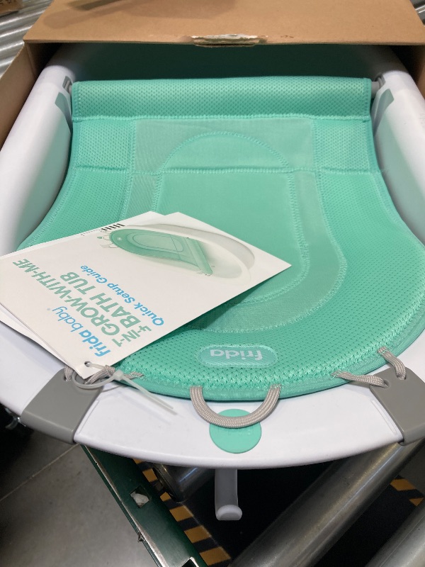 Photo 1 of Frida Baby 4 in 1 Grow with Me Baby Bathtub for Newborn to Toddler, White, Rigid Baby Bath, Unisex