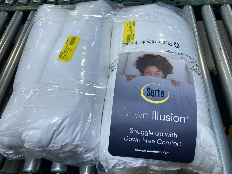 Photo 1 of Serta Down Illusion Pillow, Down Alternative King Size Bed Pillows, Medium/Firm, 2 pack, 20 in x 36 in, White