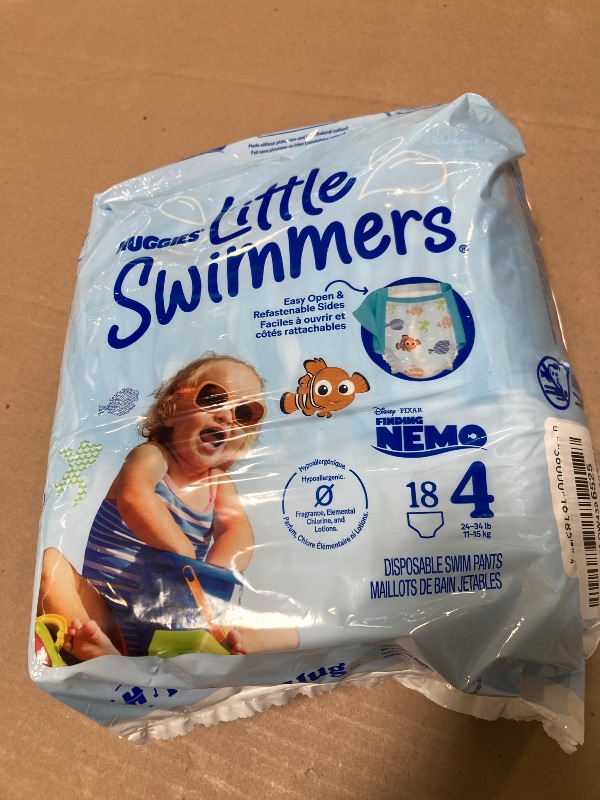 Photo 1 of Huggies Little Swimmers Disposable Swimming Diapers, Size 4 (24-34 lbs), 18 Ct