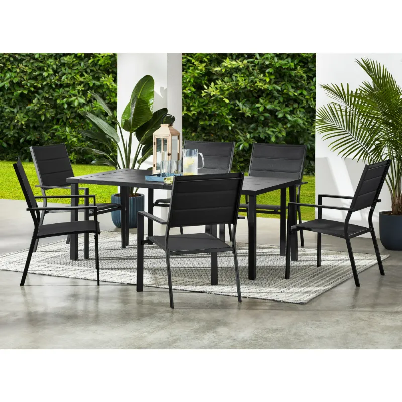 Photo 1 of Mainstays Dashwood 7-Piece Steel Outdoor Dining Set, Black