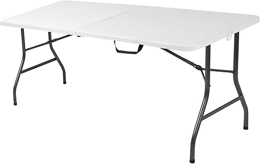 Photo 1 of COSCO Fold-in-Half Banquet Table w/Handle, 6ft, White