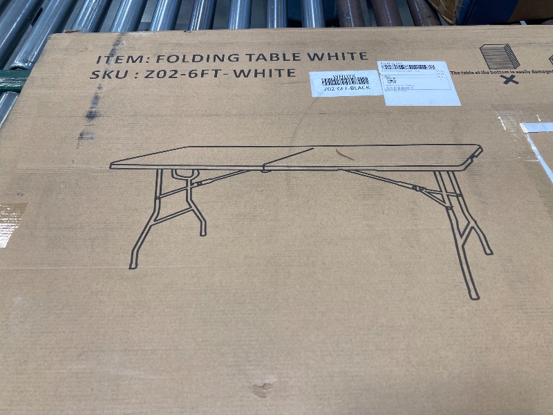 Photo 1 of COSCO Fold-in-Half Banquet Table w/Handle, 6ft, White