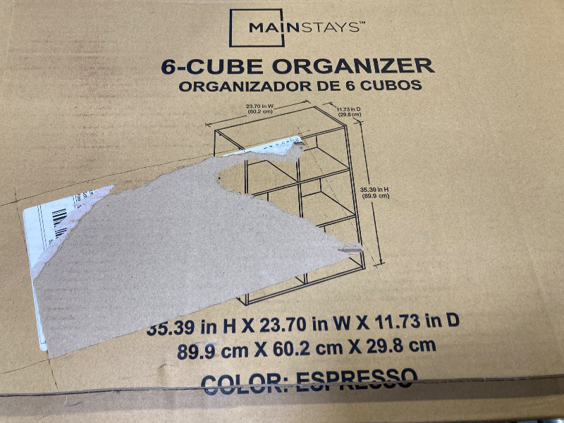 Photo 1 of Mainstays 6 Cube Storage Organizer, Espresso