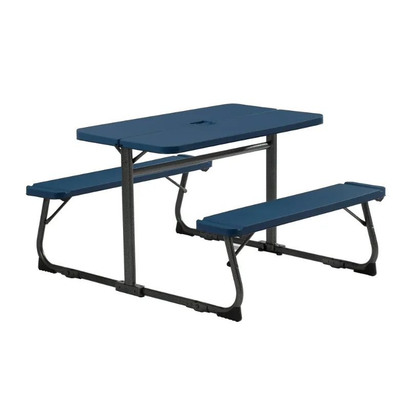 Photo 1 of Your Zone Folding Kid's Picnic Activity Table for Ages 3-8, Navy 